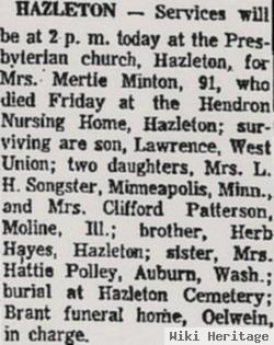 Mertie E. Hayes Minton