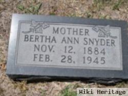 Bertha Ann Snyder