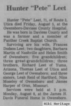 Hunter Addison "pete" Leet