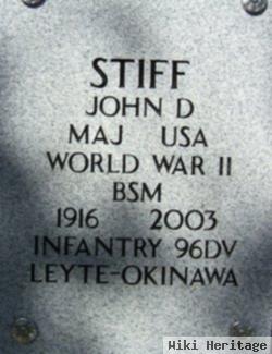 Maj John D Stiff