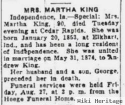 Martha "mattie" Vaughn King