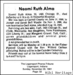 Naomi Ruth Windle Alma