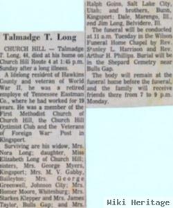 Talmadge Taylor Long