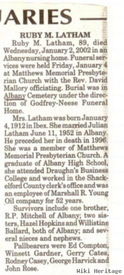 Ruby M. Latham