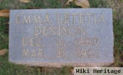 Emma Letitia "koon" Tate Denison