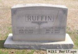 Josephine Frances "fannie" Rowe Ruffin