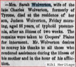 Sarah Maria "sallie" Latourette Wolverton