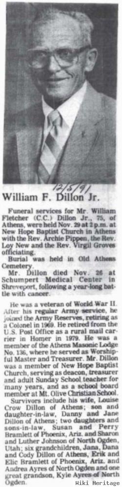 William Fletcher "c.c." Dillon, Jr