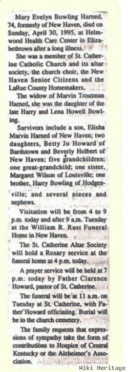 Mary Evelyn Bowling Harned