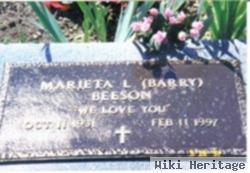 Marieta Lou Barry Beeson