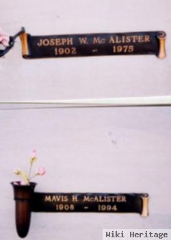 Joseph W Mcalister