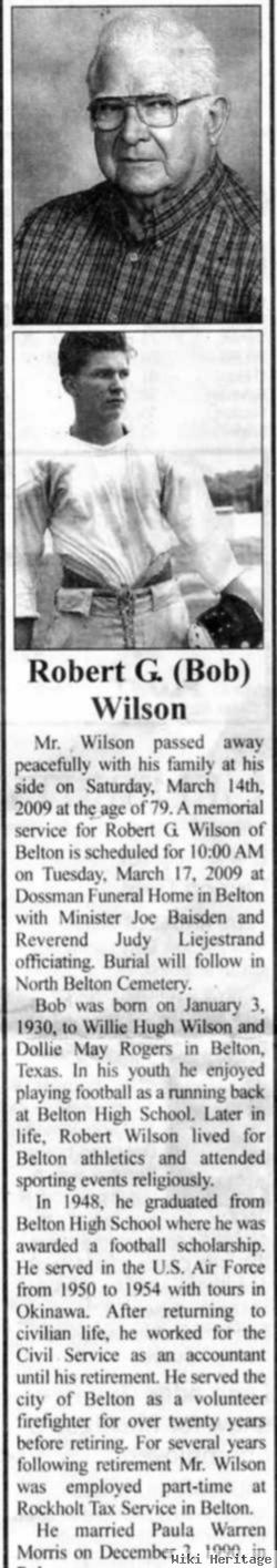 Robert G. "bob" Wilson