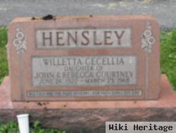 Willetta Cecellia Courtney Hensley