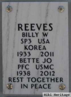 Pfc Bette Jo Reeves