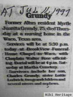 Myrtle Juanita Crow Grundy