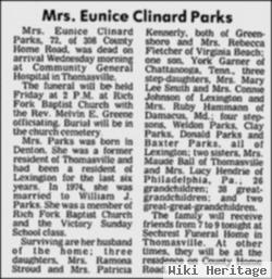 Eunice Snider Garner Clinard Parks