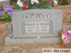 Frances B Matheny Wilson