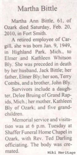 Martha Ann Bly Bittle