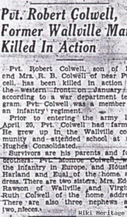 Pvt Robert B Colwell