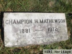 Champion Herbert Mathewson
