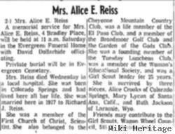 Alice E Reiss