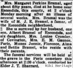 Margaret "maggie" Perkins Bramel