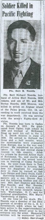 Pfc Bert Richard Noorda