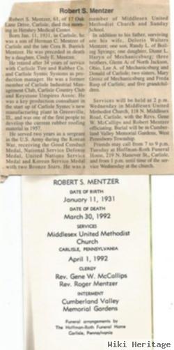 Robert S Mentzer