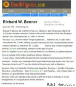 Richard W Benner