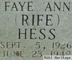 Faye Ann Rife Hess