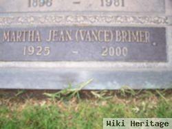 Martha Jean Vance Brimer