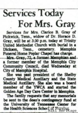 Mrs Clarice Maurine Bruner Gray