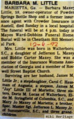 Barbara Ann Maxey Little