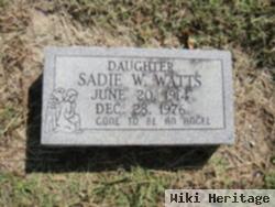 Sadie W Watts