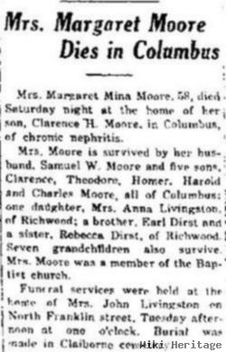 Margaret Elmina "mina" Dirst Moore