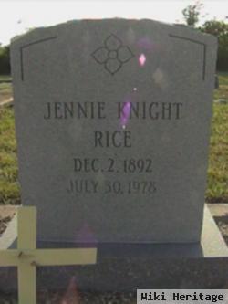 Jennie L Hurry Rice Knight