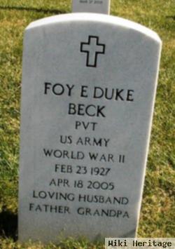 Pvt Foy E Duke Beck