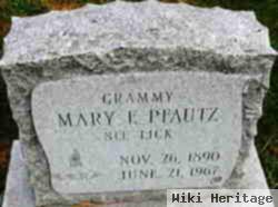 Mary E "grammy" Lick Pfautz