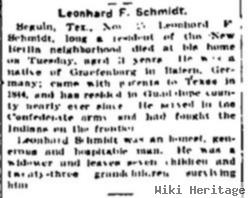 Leonhardt F. "leonhard""leonard" Schmidt, Jr