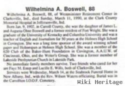 Wilhelmina A Boswell