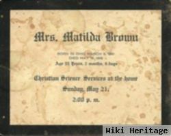 Mary Matilda "tillie" Koch Brown