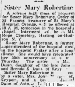 Sr Mary Robertine Dunn