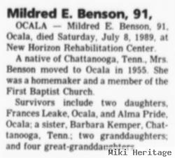 Mildred E Benson