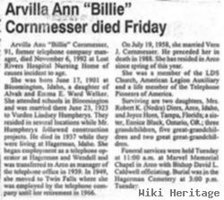 Arvilla Ann "billie" Welker Humpherys