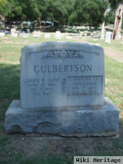 Mrs Carrie Hunt Culbertson