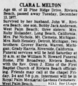 Clara L Harris Melton