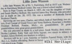 Lillie Jane Belford Wasson