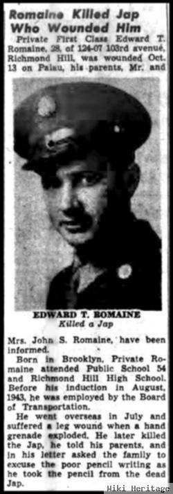 Edward T Romaine