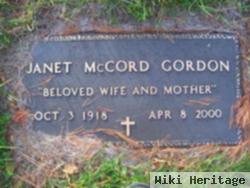 Janet Mccord Gordon