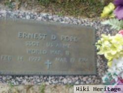 Sgt Ernest D Pope